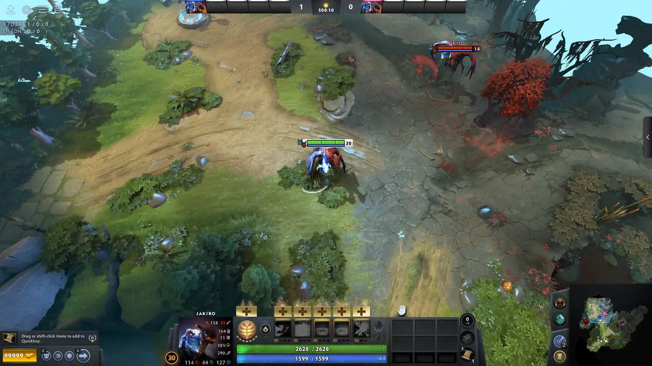 A normal widescreen Dota 2 game view used as the source for ClutchReframe Live